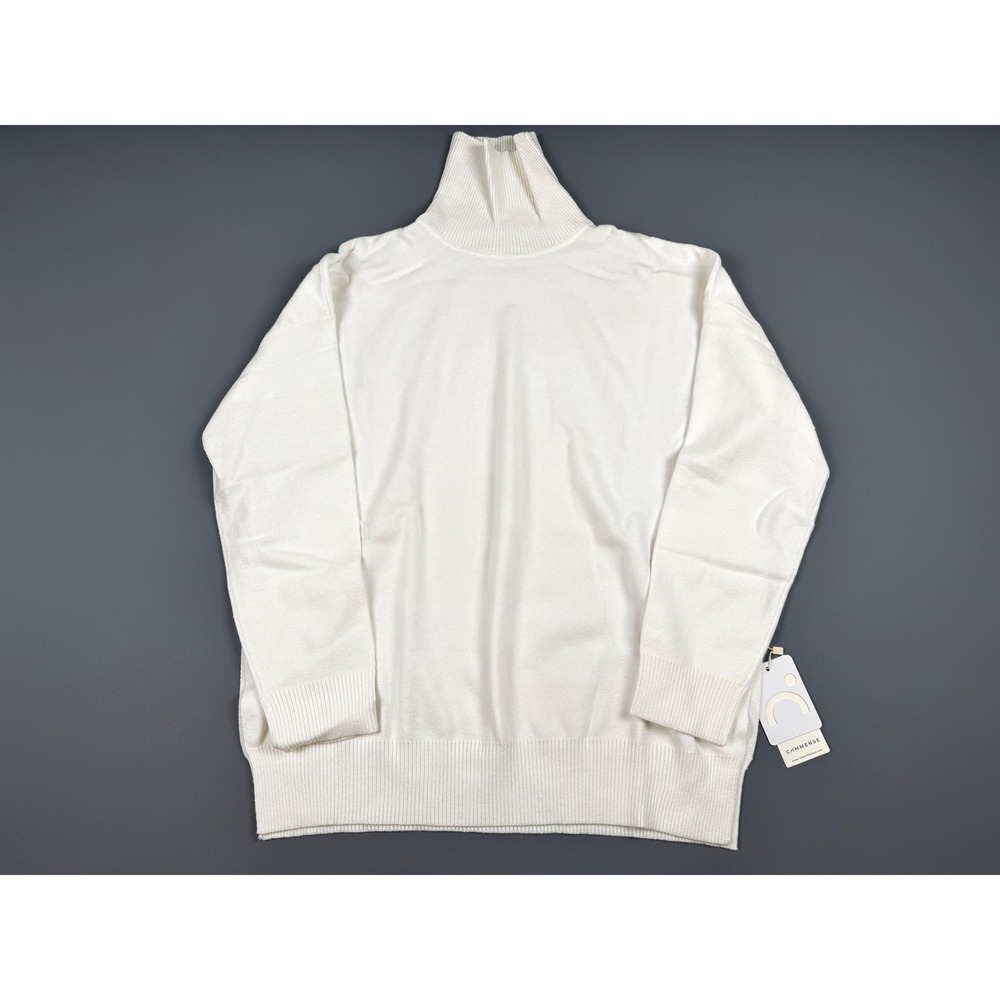 Commense Womens Ivory Turtleneck Sweater Size Small